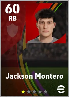 Jackson Montero eFootball 2026 player card — 60 OVR RB