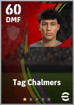 Tag Chalmers eFootball 2026 player card — 60 OVR DMF