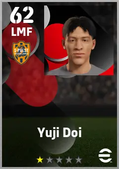 Yuji Doi eFootball 2026 player card — 62 OVR LMF