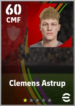 Clemens Astrup eFootball 2026 player card — 60 OVR CMF