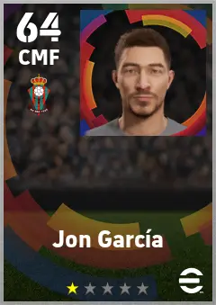 Jon Garcia eFootball 2026 player card — 64 OVR CMF