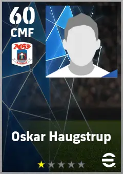Oskar Haugstrup eFootball 2026 player card — 60 OVR CMF