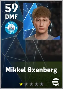 Mikkel Oxenberg eFootball 2026 player card — 59 OVR DMF