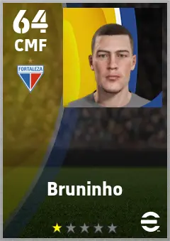 Bruninho eFootball 2026 player card — 64 OVR CMF