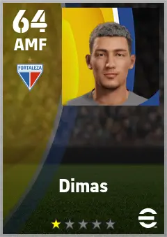 Dimas eFootball 2026 player card — 64 OVR AMF