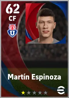 Martin Espinoza eFootball 2026 player card — 62 OVR CF