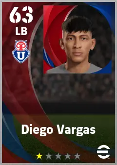 Diego Vargas eFootball 2026 player card — 63 OVR LB