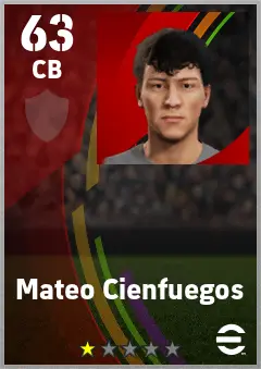 Mateo Cienfuegos eFootball 2026 player card — 63 OVR CB