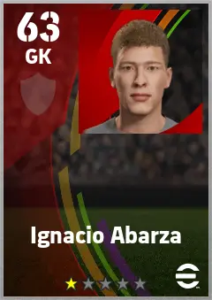 Ignacio Abarza eFootball 2026 player card — 63 OVR GK