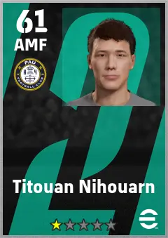 Titouan Nihouarn eFootball 2026 player card — 61 OVR AMF