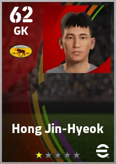 Hong Jin-Hyeok eFootball 2026 player card — 62 OVR GK