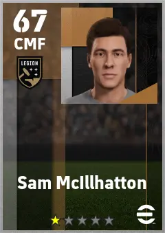 Sam McIllhatton eFootball 2026 player card — 67 OVR CMF