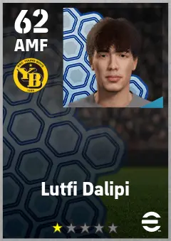 Lutfi Dalipi eFootball 2026 player card — 62 OVR AMF
