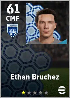 Ethan Bruchez eFootball 2026 player card — 61 OVR CMF