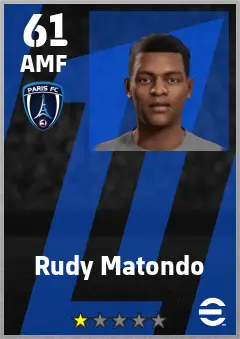 Rudy Matondo eFootball 2026 player card — 61 OVR AMF