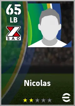 Nicolas eFootball 2026 player card — 65 OVR LB