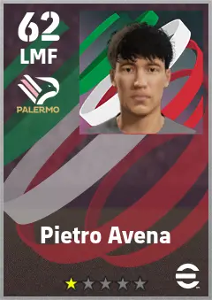 Pietro Avena eFootball 2026 player card — 62 OVR LMF