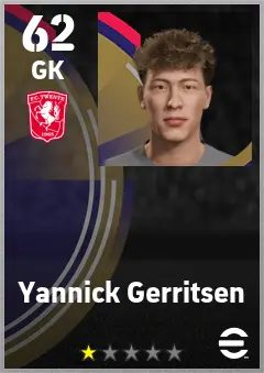 Yannick Gerritsen eFootball 2026 player card — 62 OVR GK