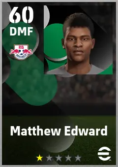 Matthew Edward eFootball 2026 player card — 60 OVR DMF