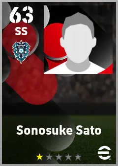 Sonosuke Sato eFootball 2026 player card — 63 OVR SS