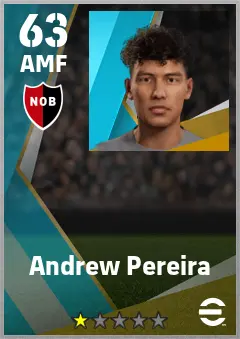 Andrew Pereira eFootball 2026 player card — 63 OVR AMF