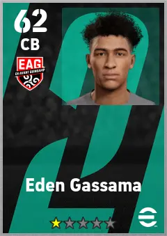 Eden Gassama eFootball 2026 player card — 62 OVR CB