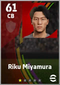 Riku Miyamura eFootball 2026 player card — 61 OVR CB