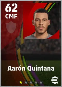 Aaron Quintana eFootball 2026 player card — 62 OVR CMF