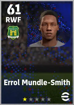 Errol Mundle-Smith eFootball 2026 player card — 61 OVR RWF