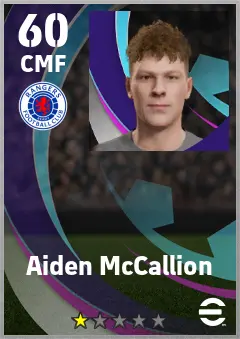 Aiden McCallion eFootball 2026 player card — 60 OVR CMF