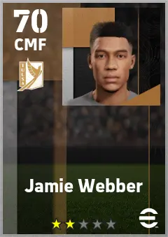 Jamie Webber eFootball 2026 player card — 70 OVR CMF