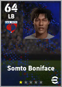Somto Boniface eFootball 2026 player card — 64 OVR LB