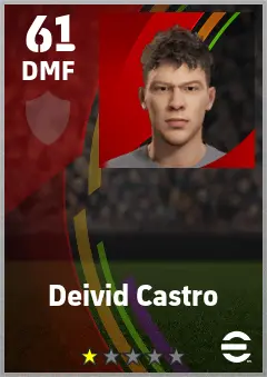 Deivid Castro eFootball 2026 player card — 61 OVR DMF
