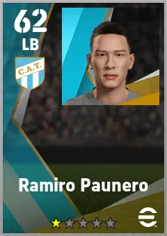 Ramiro Paunero eFootball 2026 player card — 62 OVR LB