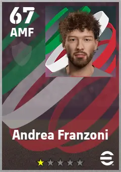 Andrea Franzoni eFootball 2026 player card — 67 OVR AMF