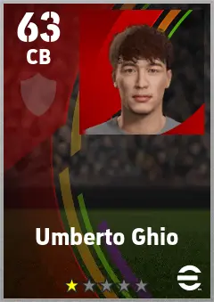Umberto Ghio eFootball 2026 player card — 63 OVR CB