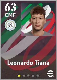 Leonardo Tiana eFootball 2026 player card, 63 OVR CMF