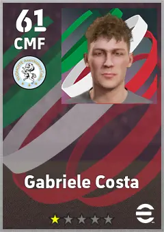 Gabriele Costa eFootball 2026 player card, 61 OVR CMF