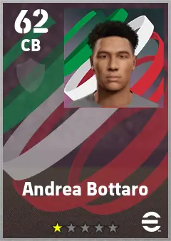 Andrea Bottaro eFootball 2026 player card — 62 OVR CB
