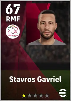 Stavros Gavriel eFootball 2026 player card — 67 OVR RMF