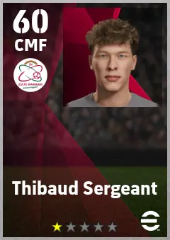 Thibaud Sergeant eFootball 2026 player card — 60 OVR CMF