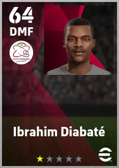 Ibrahim Diabate eFootball 2026 player card — 64 OVR DMF