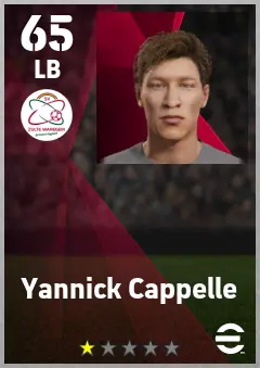 Yannick Cappelle eFootball 2026 player card — 65 OVR LB