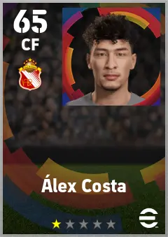 Alex Costa eFootball 2026 player card — 65 OVR CF
