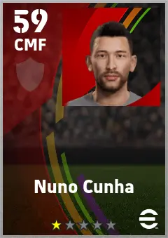 Nuno Cunha eFootball 2026 player card — 59 OVR CMF