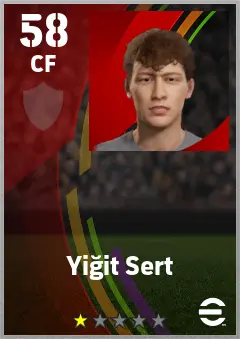 Yigit Sert eFootball 2026 player card — 58 OVR CF
