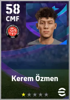 Kerem Ozmen eFootball 2026 player card — 58 OVR CMF