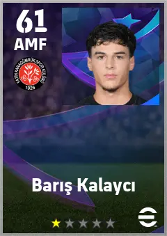 Baris Kalayci eFootball 2026 player card — 61 OVR AMF