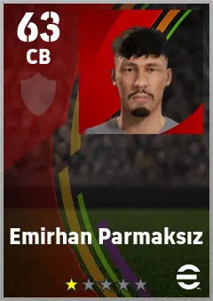 Emirhan Parmaksiz eFootball 2026 player card — 63 OVR CB
