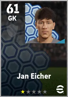 Jan Eicher eFootball 2026 player card — 61 OVR GK